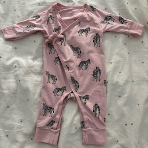 Pink Zebra Print Footie One Piece